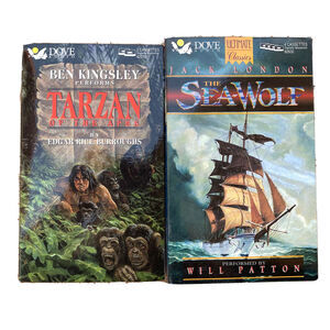 Tarzan of the Apes & The Seawolf Tapes Dove Audiobooks Bundle of 2 Classics